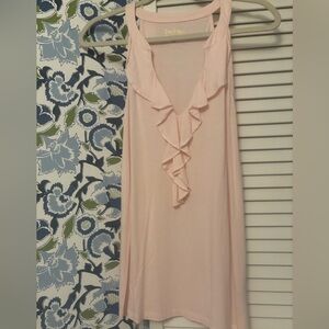 Lilly Pulitzer Pink Ruffled Sleeveless Shay Top Large worn once!